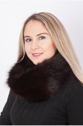 Dark brown fox fur neck warmer